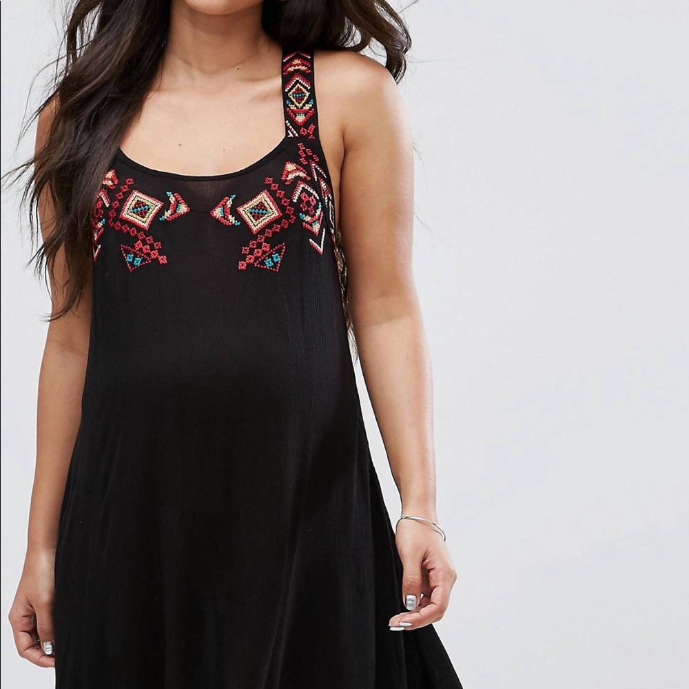ASOS black tribal swimsuit cover up dress